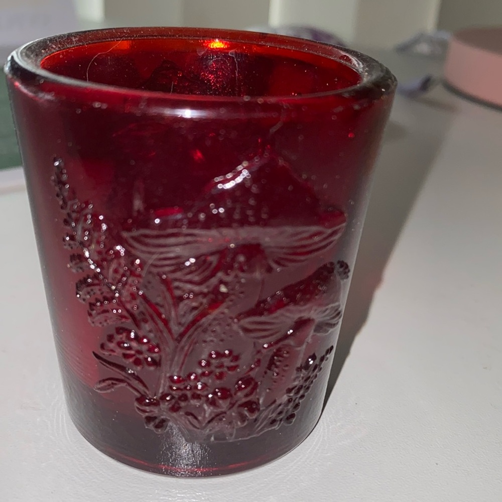 Vintage Ruby Votive Glass